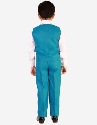 Turquoise 3 Piece Baba Suit Set Cotton For boys // Western Wear 4