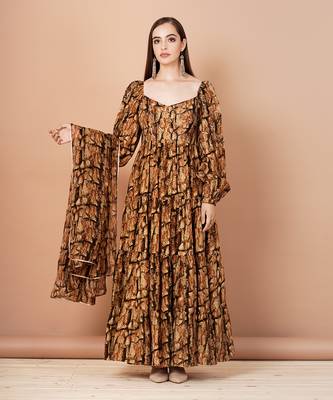 Brown And Gold Kurta Sets 1