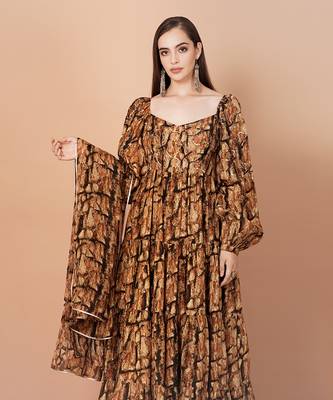 Brown And Gold Kurta Sets 4