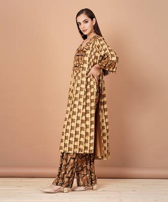 Brown And Gold Kurta Sets 2