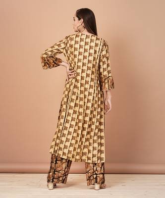 Brown And Gold Kurta Sets 3