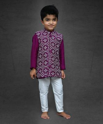 Kurta And Churidar With Embroidered Jacket 1