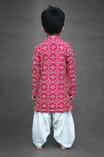 Embroidered Sherwani  And White Pyjama