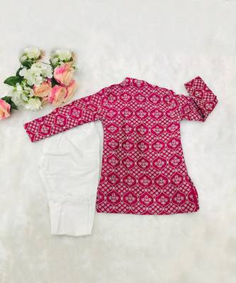 Embroidered Sherwani  And White Pyjama 3