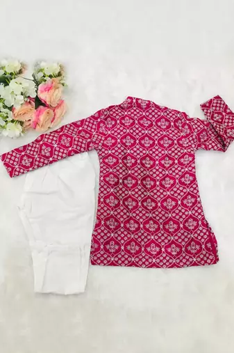 Embroidered Sherwani  And White Pyjama