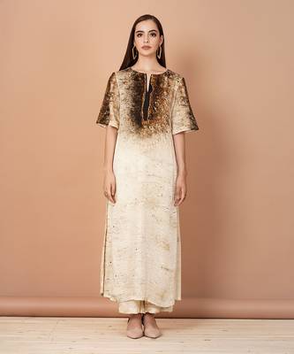 Brown And Gold Kurta Sets 1