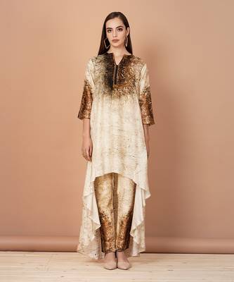 Brown And Gold Kurta Sets 1