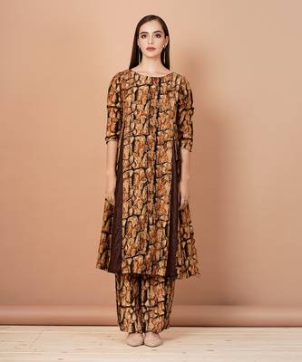 Brown And Gold Kurta Sets 1