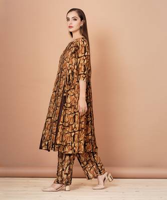 Brown And Gold Kurta Sets 2