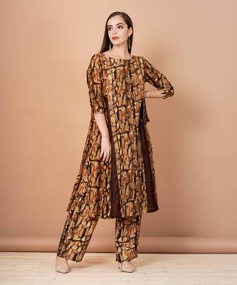 Brown And Gold Kurta Sets 4
