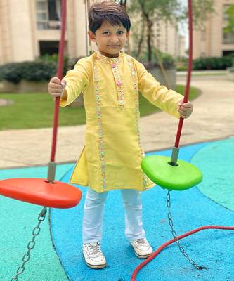 Yellow Embroidered Kurta with Chudidar 2