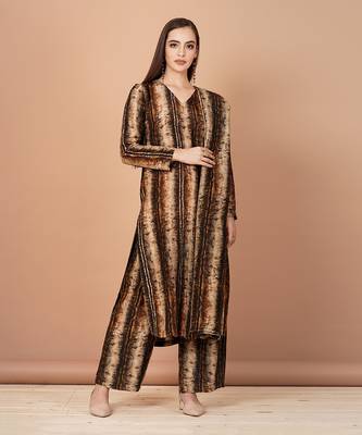 Brown And Gold Kurta Sets 1