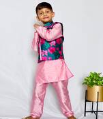 Floral Bandi with pink Kurta and Pajama