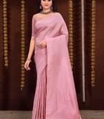 Light Pink kanjivaram Silk Weaving Designer Saree