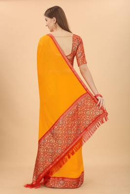 Vichitra Silk Sarees With Blouse Piece  3