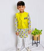 Pineapple Print Round Cut Kurta with Bandi
