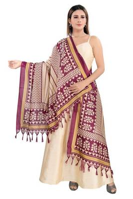 Wine Printed Dupatta 2