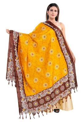 Mustard Printed Dupatta 1