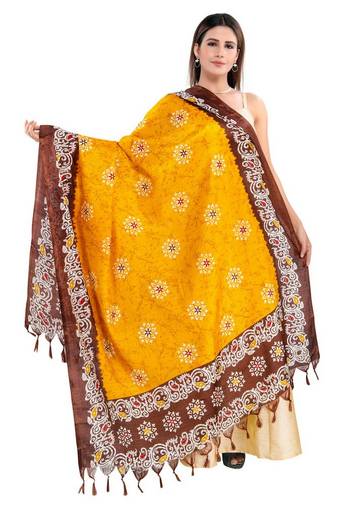 Mustard Printed Dupatta