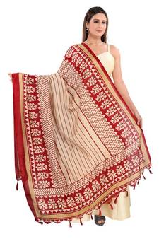 Maroon Printed Dupatta