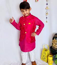Three Piece Embroidered Jacket Set