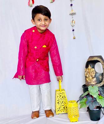 Three Piece Embroidered Jacket Set 4