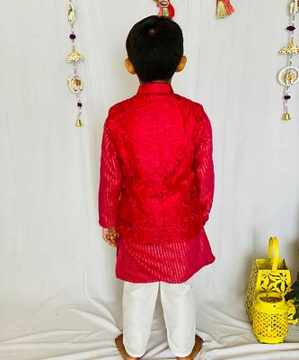 Three Piece Embroidered Jacket Set 5