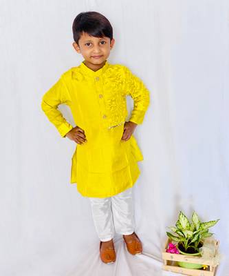 One Side Embroidered Kurta with Pajama 1