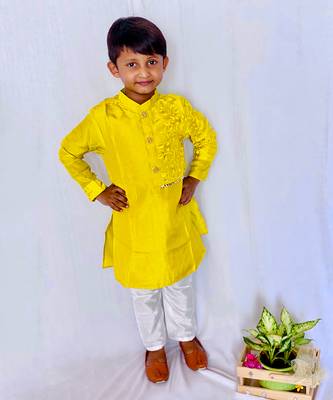 One Side Embroidered Kurta with Pajama 2