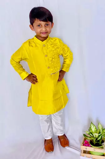 One Side Embroidered Kurta with Pajama