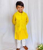 Closed Embroidered Jacket with Kurta and Chudidar