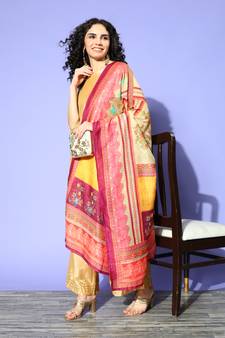 SheWill Women Multicolor Digital Printed Cotton Blend Dupatta