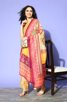 SheWill Women Multicolor Digital Printed Cotton Blend Dupatta