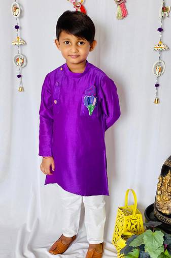 Purple Kurta with Dhoti