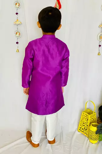 Purple Kurta with Dhoti