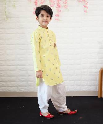 Yellow Green Chanderi Kurta with Patiala Salwar 2