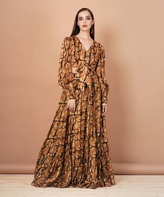 Gold And Brown Lehenga Set 1