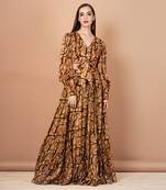 Gold And Brown Lehenga Set