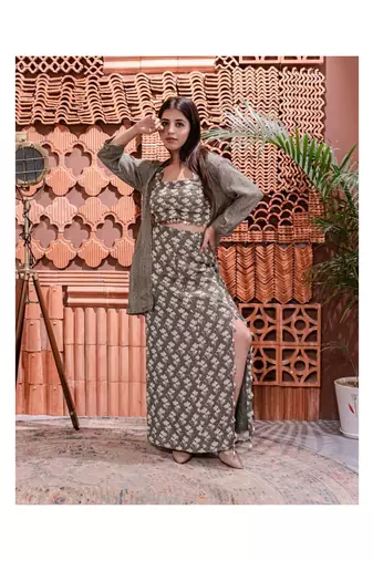 Printed Fusion Set In Grey
