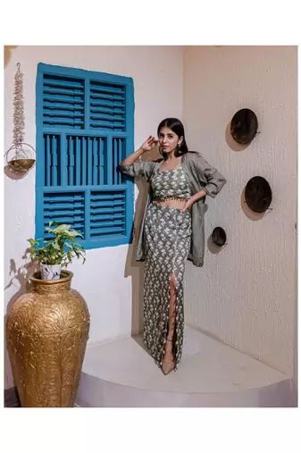 Printed Fusion Set In Grey