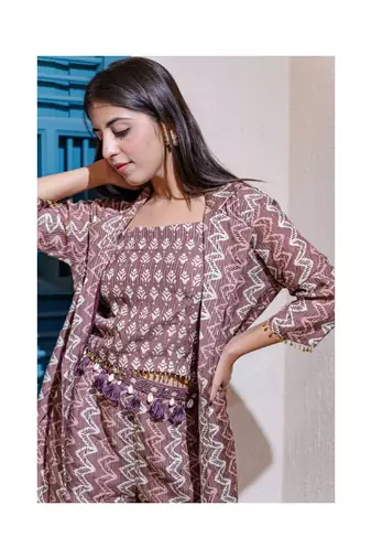 Printed Fusion Set In Powder Pink