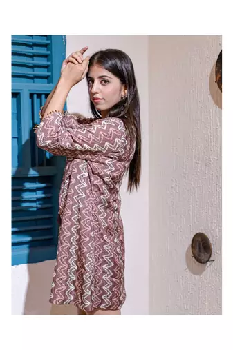 Printed Fusion Set In Powder Pink