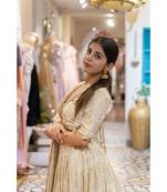 Forest Print Lehenga In Ivory