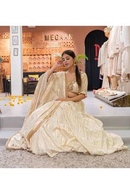 Forest Print Lehenga In Ivory 4