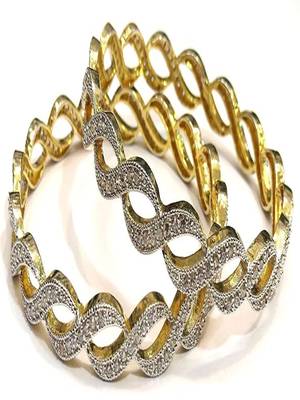 Runjhun American Diamond Bangles Churi Kada Kangan Set in For Women And Girl 1