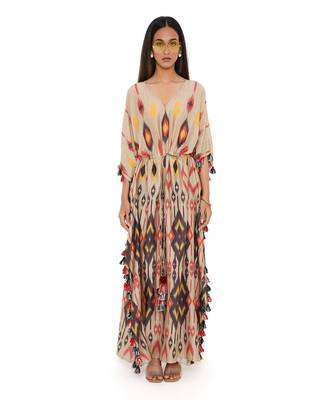Mexico Print Silkmul Kaftan 1