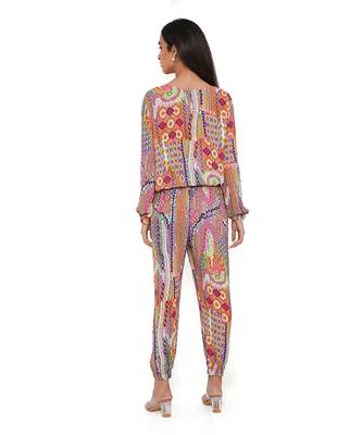 Multicolour African Print Cotton Wrinkle Top And Jogger Pants 4
