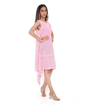 Pink PS Print Crepe Side Tail Tunic 2