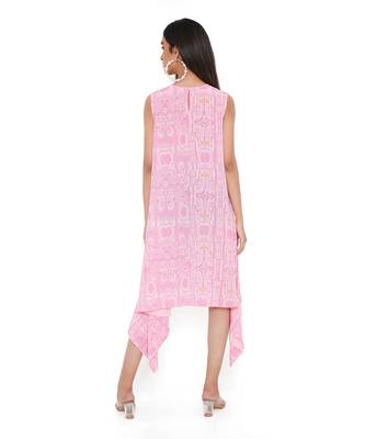 Pink PS Print Crepe Side Tail Tunic 5