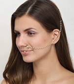 Runjhun Hoop Kundan Spring Nosering For Women And Girl